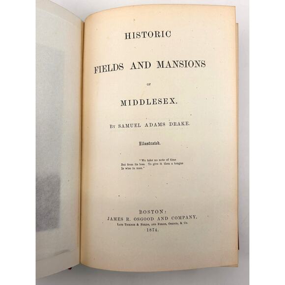 Historic Fields & Mansions of Middlesex 1874 - Historical Hardcover Book *RARE* - Picture 7 of 10
